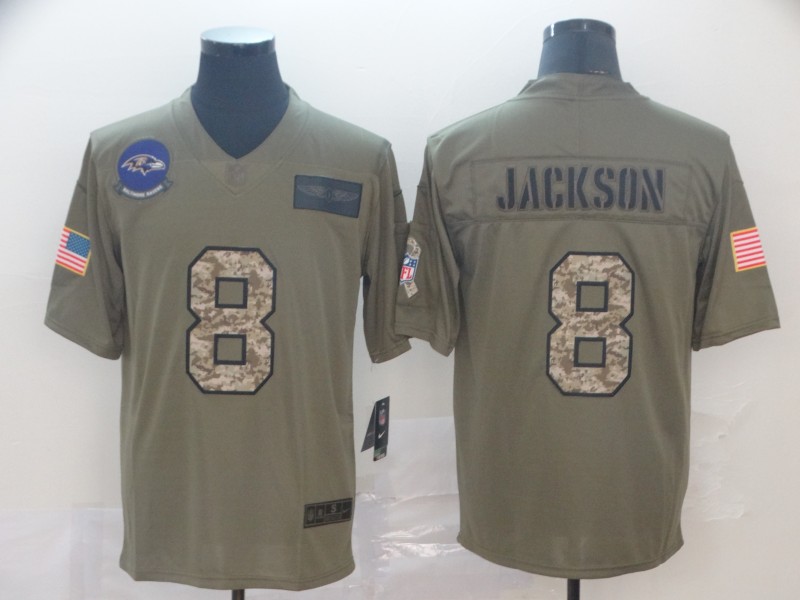 Men's Baltimore Ravens Lamar Jackson #8 Brown Authentic Game Jersey