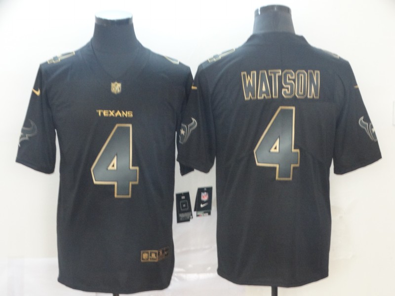 Men's Houston Texans Deshaun Watson #4 Black Player Game Jersey