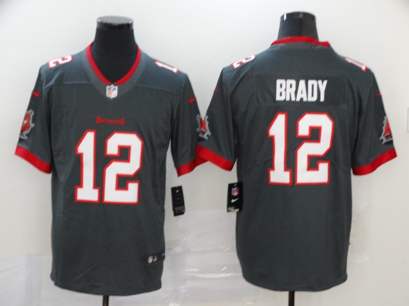 Men's Tampa Bay Buccaneers Tom Brady #12 Gray Game Jersey