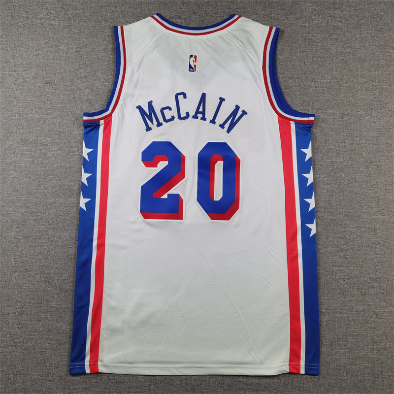 Men's Philadelphia 76ers Jared McCain #20 White Swingman Jersey - Association Edition