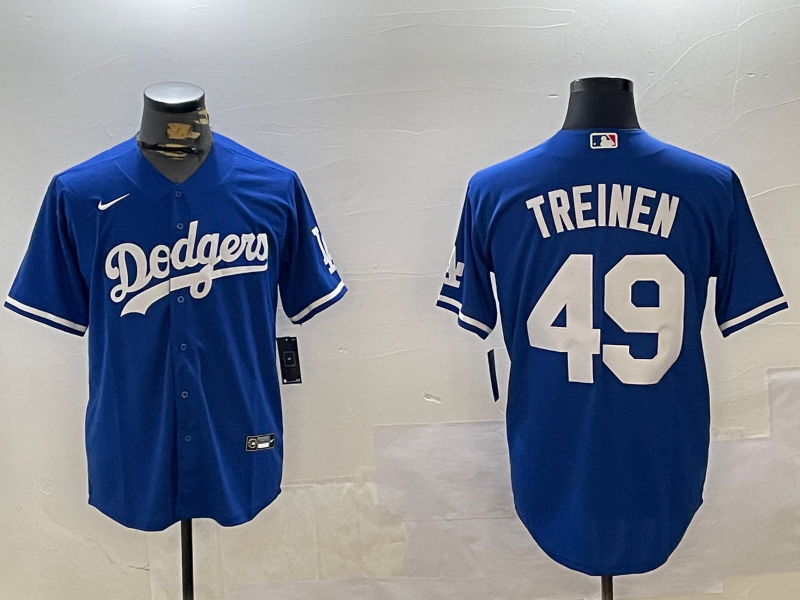 Men's Los Angeles Dodgers Blake Treinen #49 Royal Replica Player Jersey