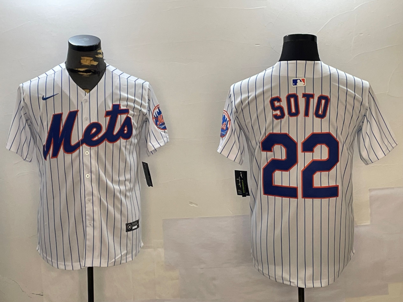 Men's New York Mets Juan Soto #22 White Home Replica Player Jersey