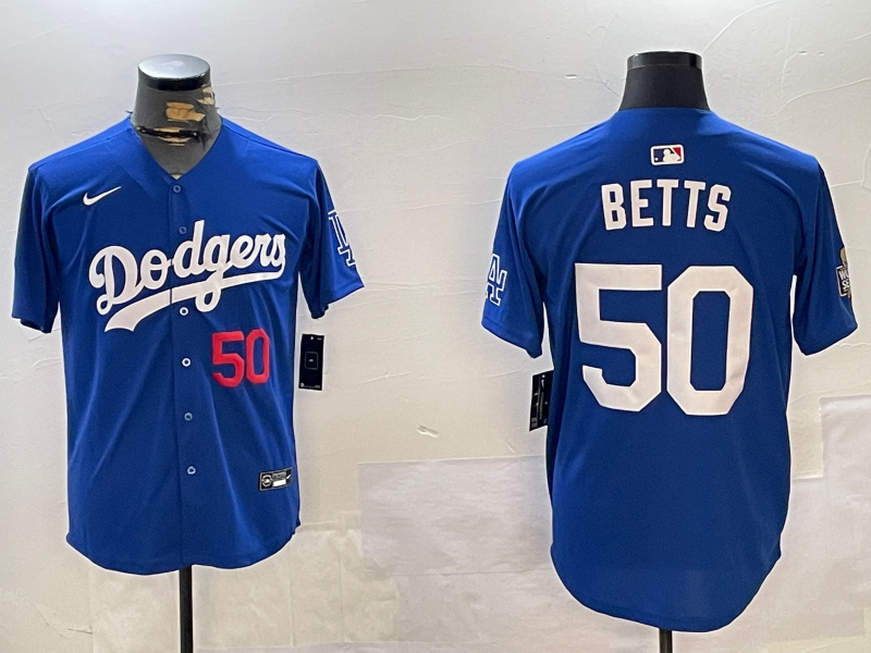 Men's Los Angeles Dodgers Mookie Betts #50 Royal Replica Player Jersey