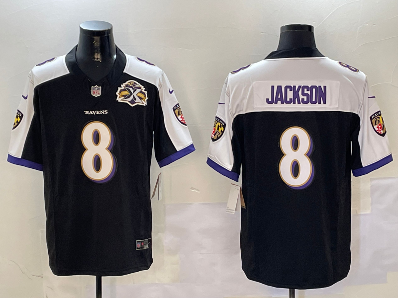 Men's Baltimore Ravens Lamar Jackson #8 Black Vapor F.U.S.E. Limited Jersey
