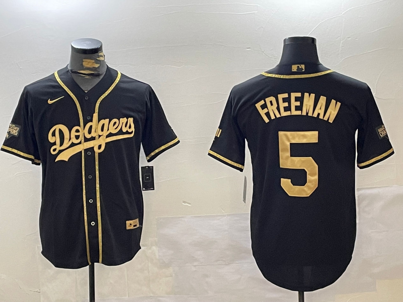 Men's Los Angeles Dodgers Freddie Freeman #5 Black Player Game Jersey