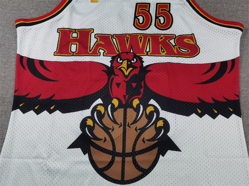Men's Atlanta Hawks Dikembe Mutombo #55 White 1996-97 Hardwood Classics Swingman Jersey