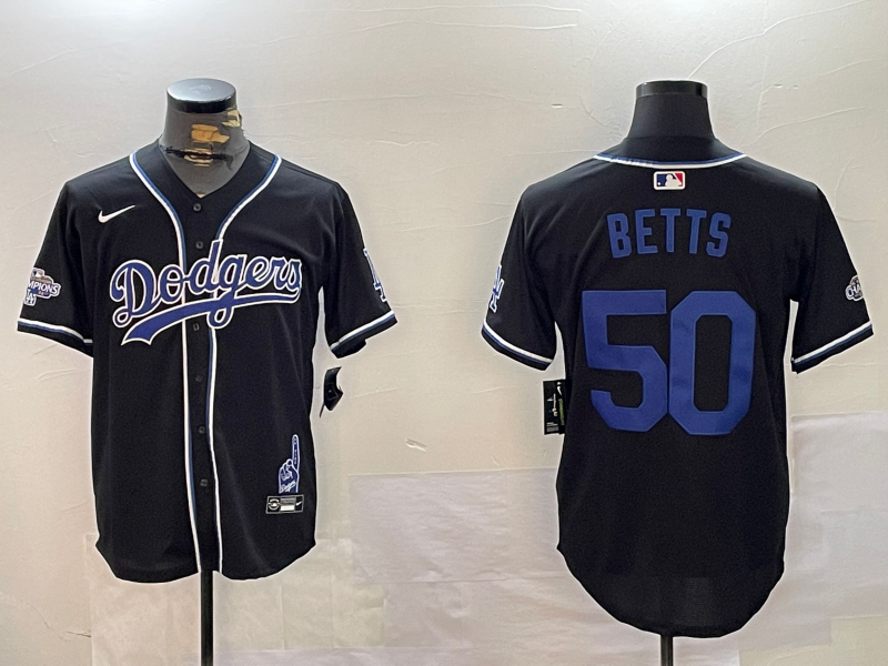 Men's Los Angeles Dodgers Mookie Betts Black Game Jersey