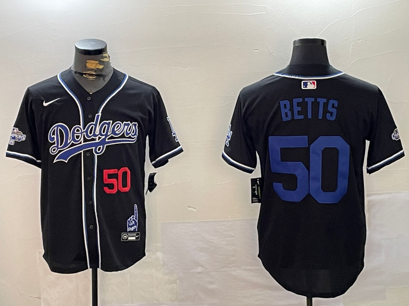 Men's Los Angeles Dodgers Mookie Betts Black Player Jersey