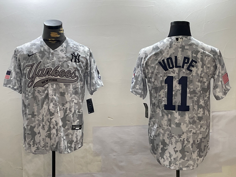 Men's New York Yankees Anthony Volpe #11 Arctic Camo 2024 Salute to Service Limited Jersey