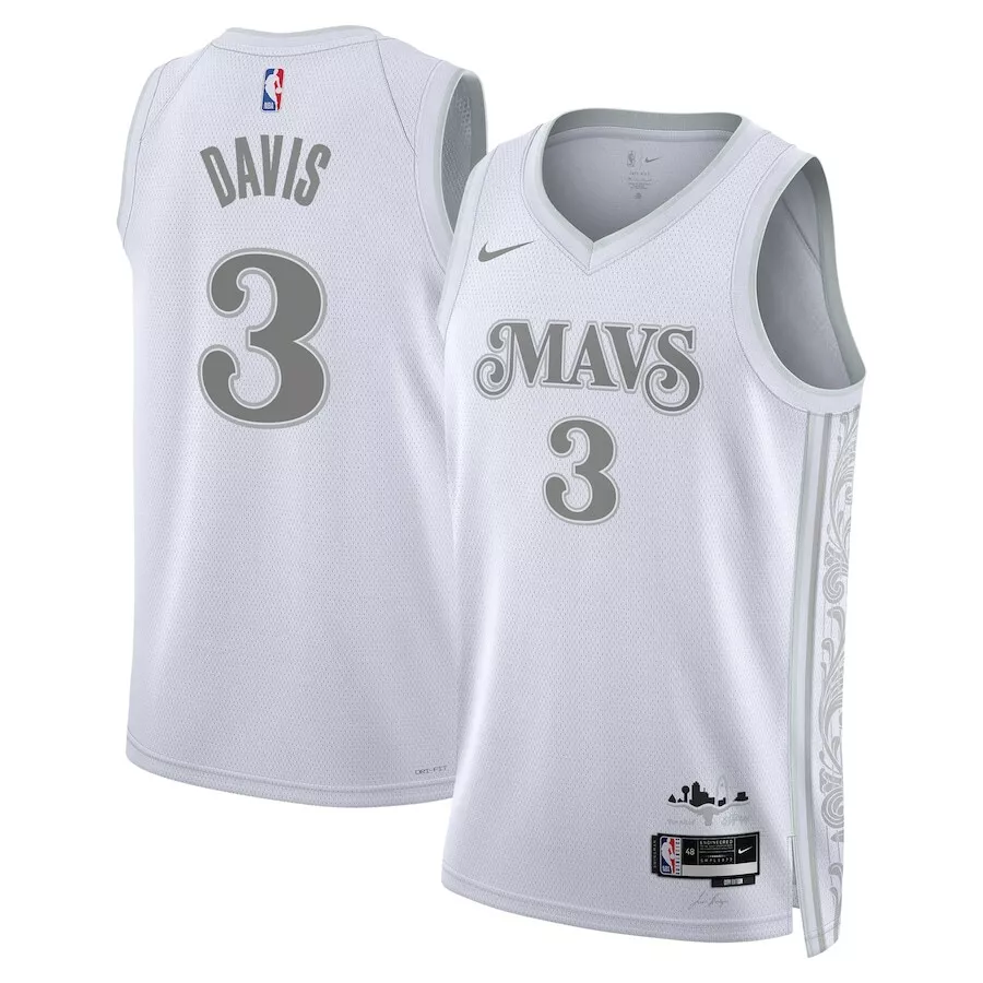 Men's Dallas Mavericks Anthony Davis #3 White 2024/25 Swingman Player Jersey - City Edition