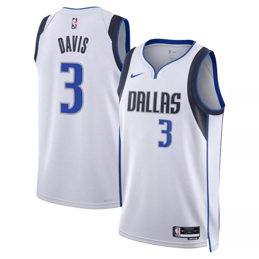 Men's Dallas Mavericks Anthony Davis #3 White Swingman Jersey - Association Edition