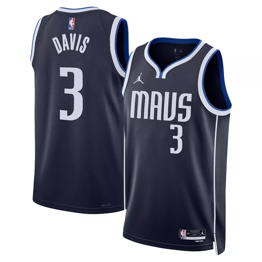 Men's Dallas Mavericks Anthony Davis #3 Navy Swingman Jersey - Statement Edition