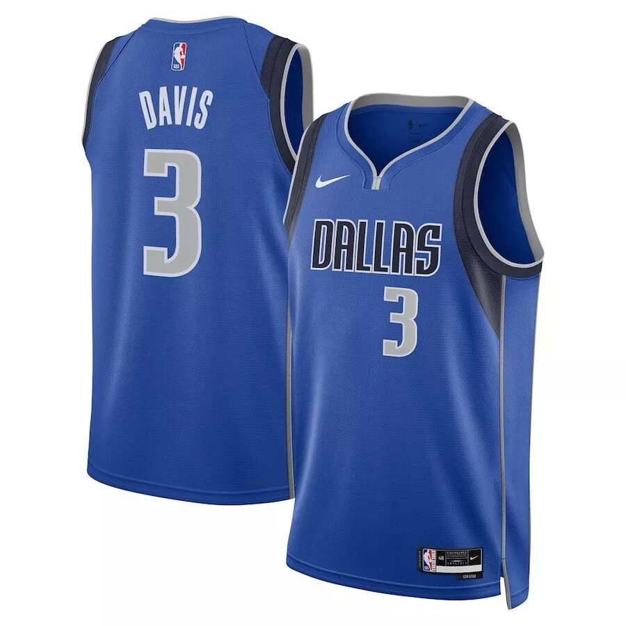 Men's Dallas Mavericks Anthony Davis #3 Blue Swingman Jersey - Icon Edition