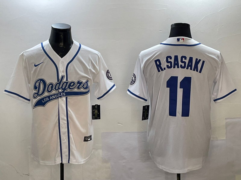 Men's Los Angeles Dodgers Roki Sasaki #11 White Player Jersey