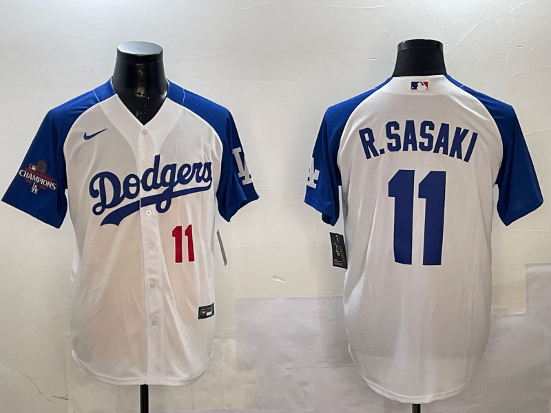 Men's Los Angeles Dodgers Roki Sasaki #11 White Replica Player Jersey