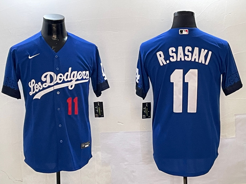 Men's Los Angeles Dodgers Roki Sasaki #11 Royal Replica Player Jersey