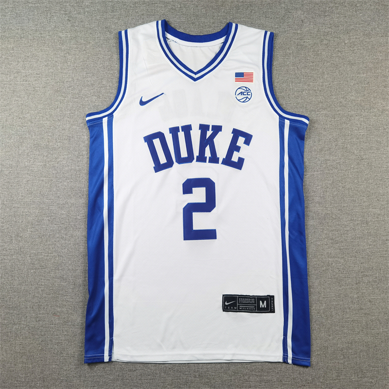 Men's Duke Blue Devils Cooper Flagg #2 White Replica Basketball Jersey