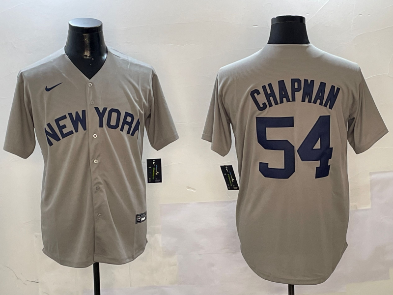 Men's New York Yankees Aroldis Chapman #54 Gray Away Limited Player Jersey
