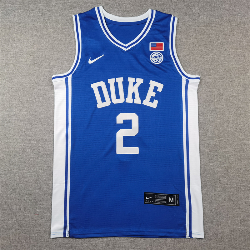 Men's Duke Blue Devils Cooper Flagg #2 Blue Replica Basketball Jersey