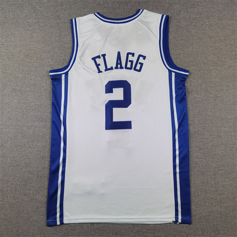 Men's Duke Blue Devils Cooper Flagg #2 White Replica Basketball Jersey