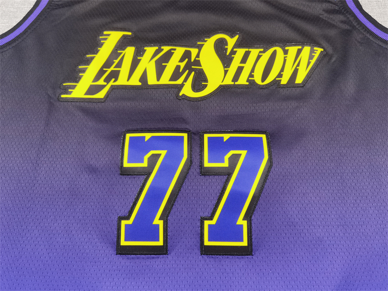 Men's Los Angeles Lakers Luka Doncic #77 Purple 2024/25 Swingman Player Jersey - City Edition
