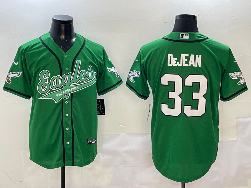 Men's Philadelphia Eagles Cooper DeJean #33 Green Game Jersey