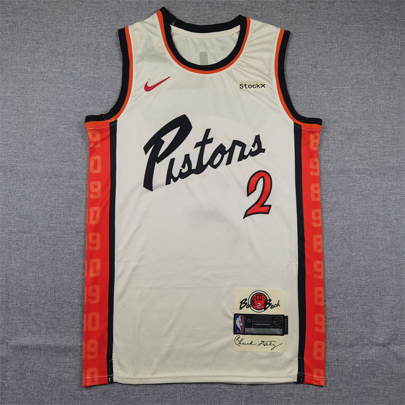 Men's Detroit Pistons Cade Cunningham #2 White 2024/25 Swingman Jersey - City Edition