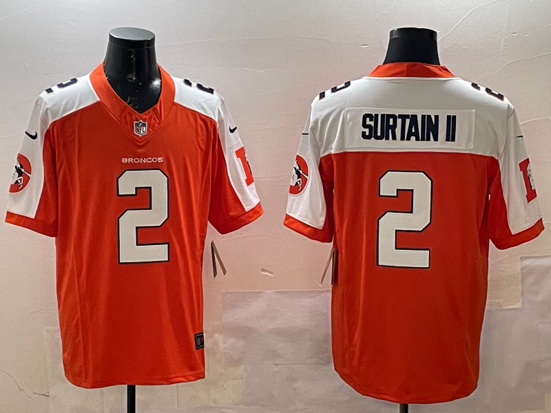 Men's Denver Broncos Patrick Surtain II #2 Orange Player Game Jersey