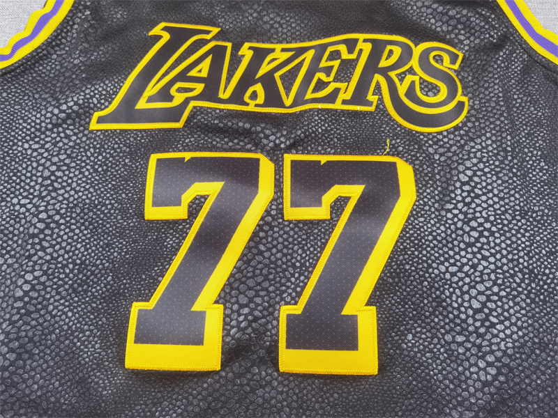 Men's Los Angeles Lakers Luka Doncic #77 Black Swingman Jersey
