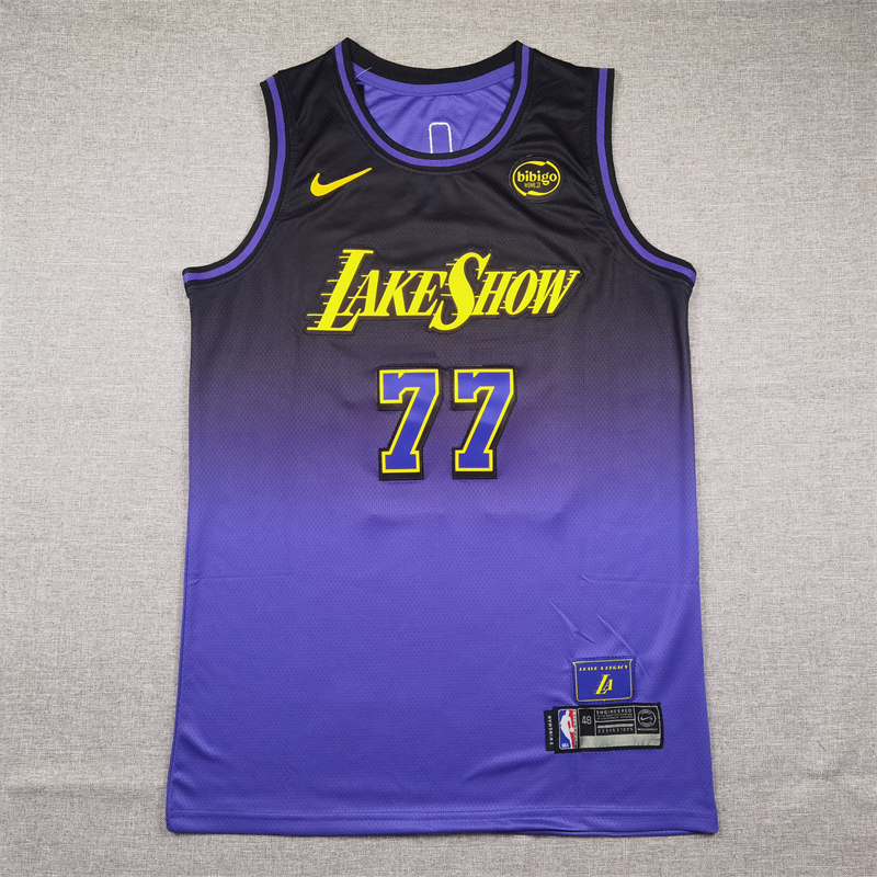 Men's Los Angeles Lakers Luka Doncic #77 Purple 2024/25 Swingman Player Jersey - City Edition