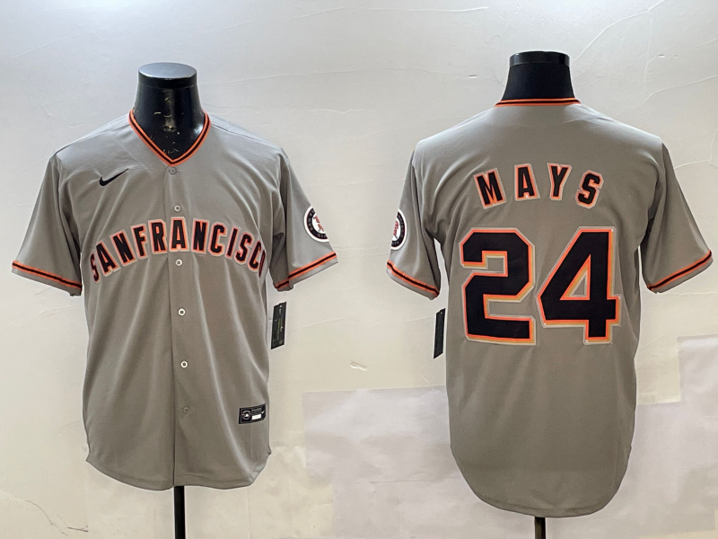 Men's San Francisco Giants Willie Mays #24 Gray Replica Player Jersey