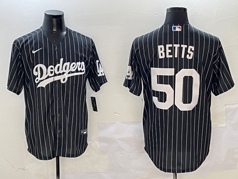 Men's Los Angeles Dodgers Mookie Betts #50 Black Alternate Limited Player Jersey