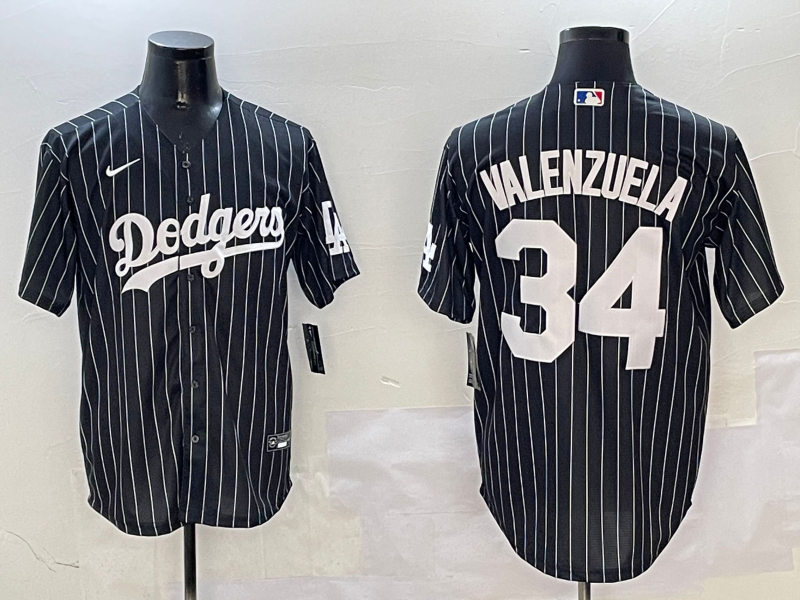 Men's Los Angeles Dodgers Fernando Valenzuela #34 Black Alternate Limited Player Jersey