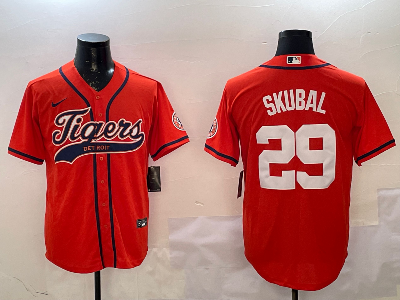 Men's Detroit Tigers Tarik Skubal #29 Orange Player Jersey