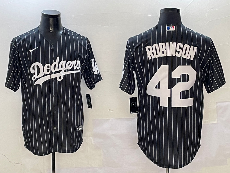 Men's Los Angeles Dodgers Jackie Robinson #42 Black Alternate Limited Player Jersey