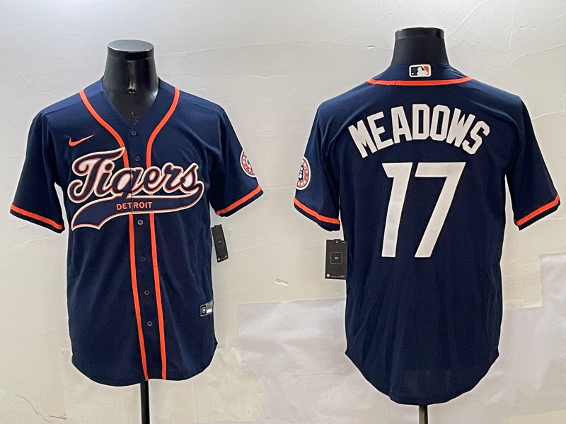 Men's Detroit Tigers Austin Meadows #17 Navy Player Jersey