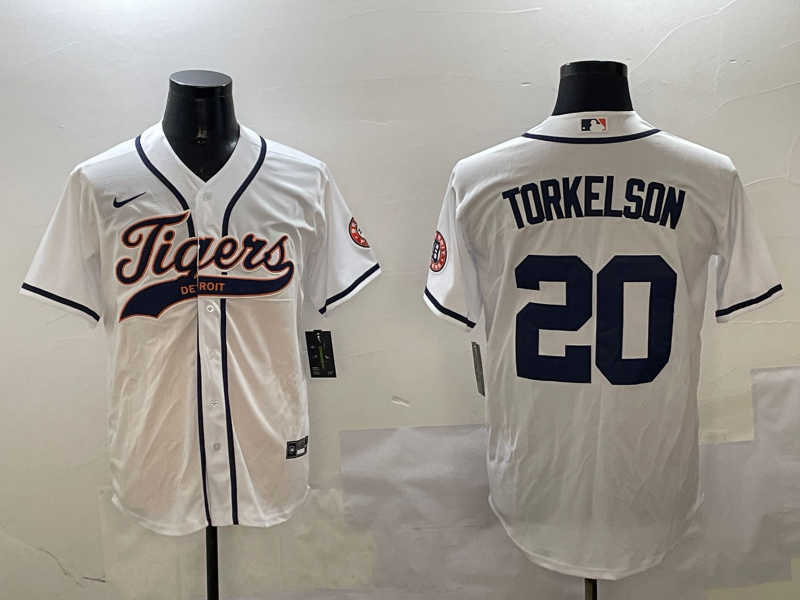 Men's Detroit Tigers Spencer Torkelson #20 White Player Jersey