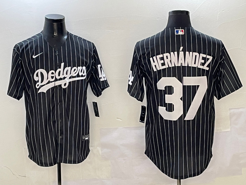 Men's Los Angeles Dodgers Teoscar Hernandez #37 Black Alternate Limited Player Jersey