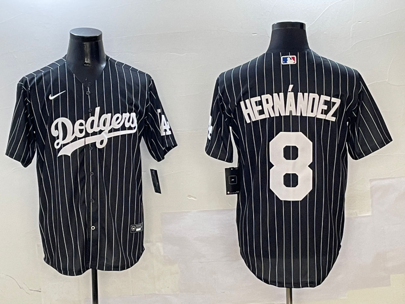 Men's Los Angeles Dodgers Enrique Hernandez #8 Black Alternate Limited Player Jersey