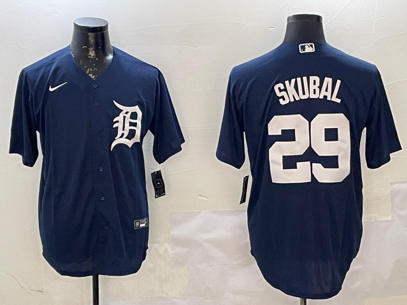 Men's Detroit Tigers Tarik Skubal #29 Navy Replica Player Jersey