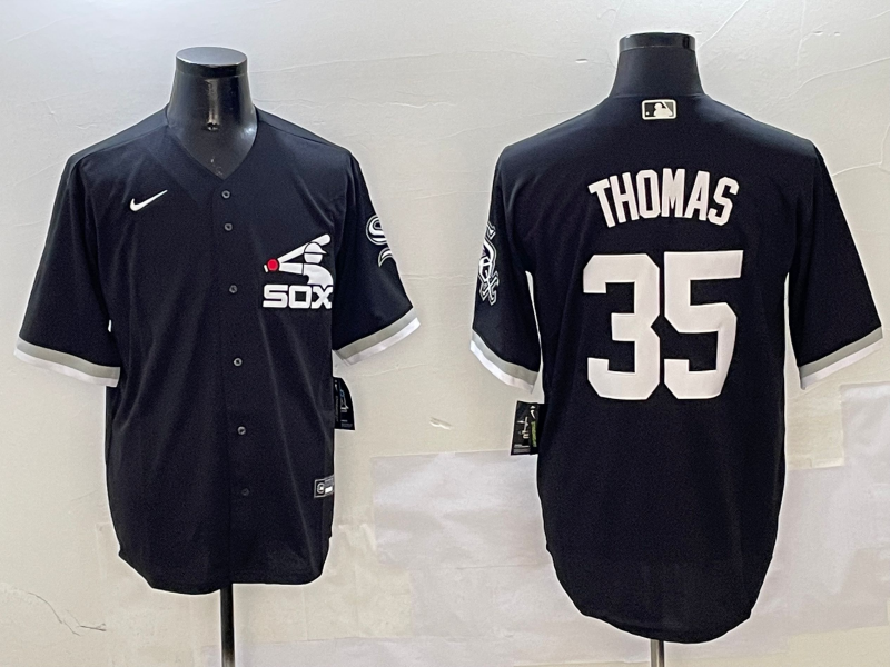 Men's Chicago White Sox Frank Thomas #35 Black Limited Player Jersey