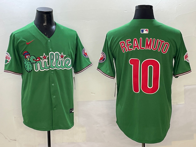 Men's Philadelphia Phillies JT Realmuto #10 Green Replica Team Jersey