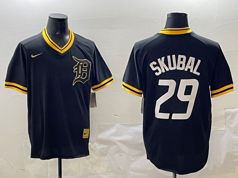 Men's Detroit Tigers Tarik Skubal #29 Black Replica Player Jersey