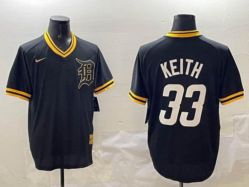 Men's Detroit Tigers Colt Keith #33 Black Replica Player Jersey