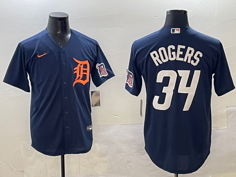 Men's Detroit Tigers Jake Rogers #34 Navy Replica Player Jersey