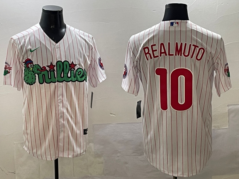Men's Philadelphia Phillies JT Realmuto #10 White Replica Team Jersey