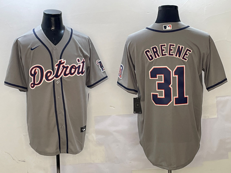 Men's Detroit Tigers Riley Greene #31 Gray Replica Player Jersey