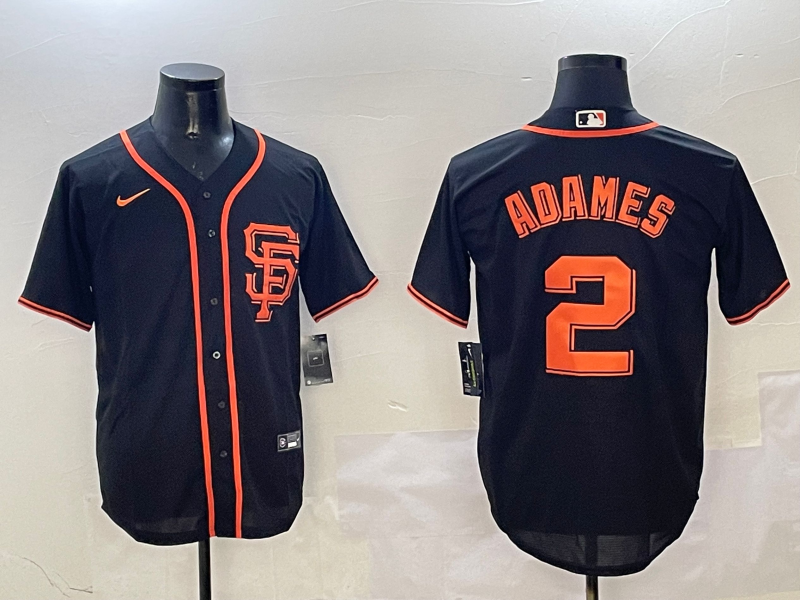 Men's San Francisco Giants Willy Adames #2 Black Replica Player Jersey