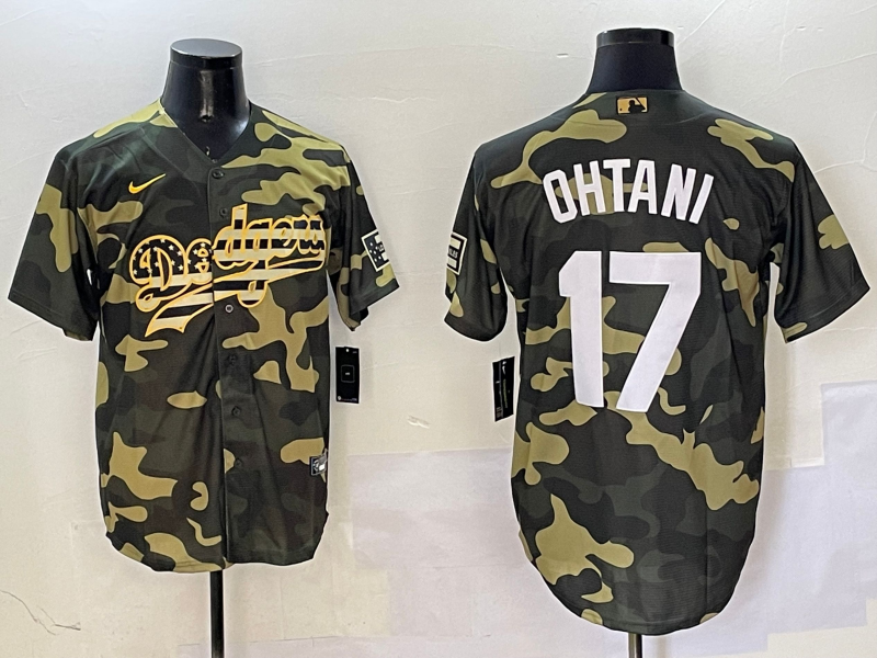 Men's Los Angeles Dodgers Shohei Ohtani #17 Camouflage Replica Player Jersey