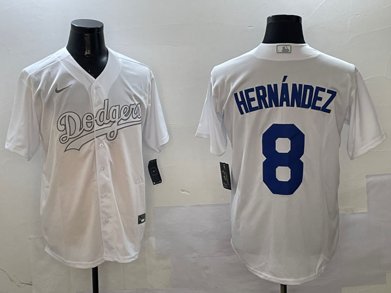 Men's Los Angeles Dodgers Enrique Hernandez #8 White Player Jersey